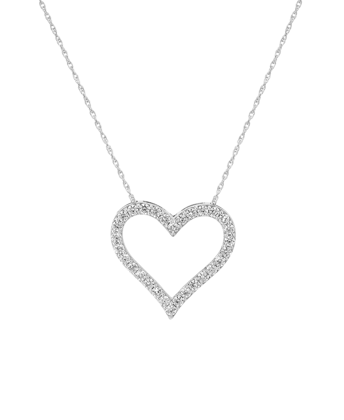 Diamond Heart Pendant Necklace (1/2 ct. t.w.) in 14k White or Yellow Gold, Wear It Both Ways