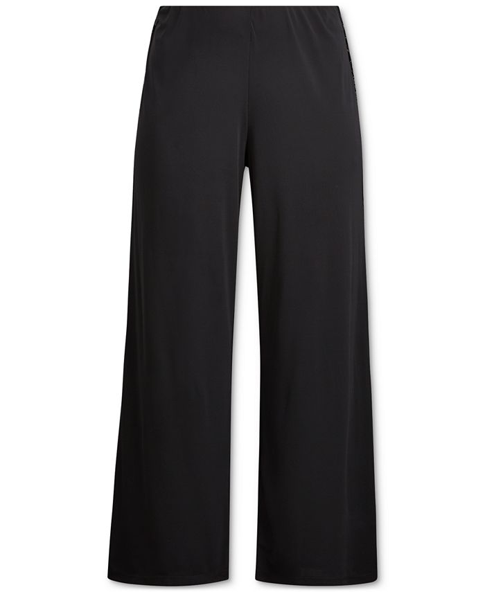 Lauren Ralph Lauren Plus Size Sequined Tuxedo-Stripe Pant - Macy's