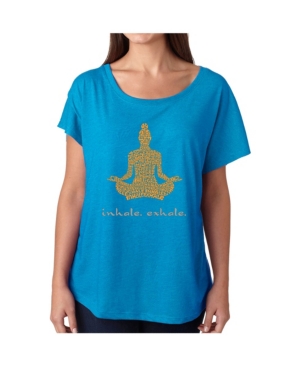 image of La Pop Art Women-s Dolman Cut Word Art Shirt - Inhale Exhale