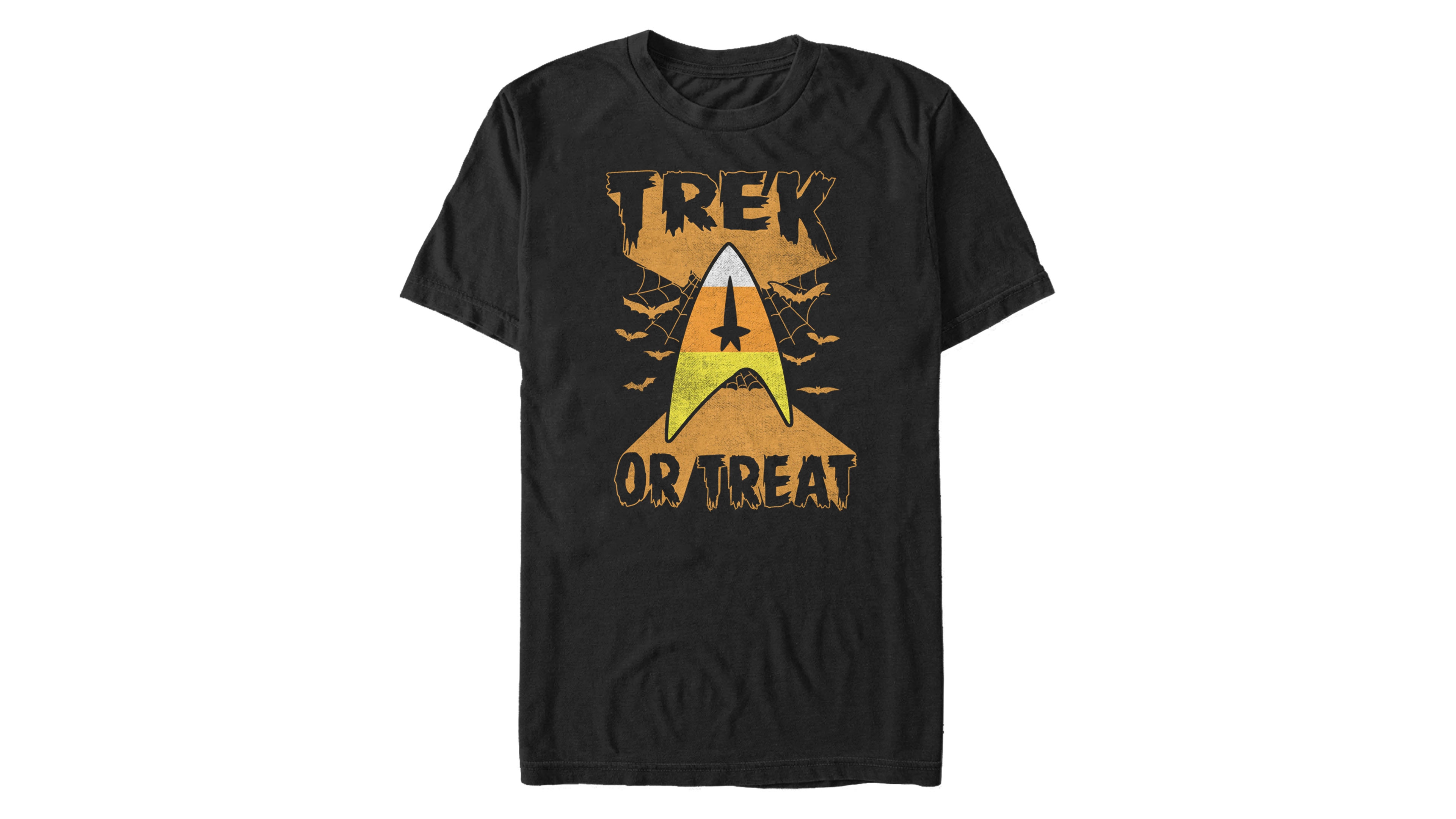 Star Trek Men's or Treat Candy Corn Badge Halloween Short Sleeve T-Shirt