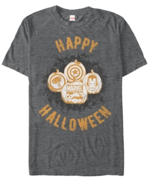 Marvel Men's Comics Happy Halloween Pumpkin Logos Short Sleeve T-Shirt