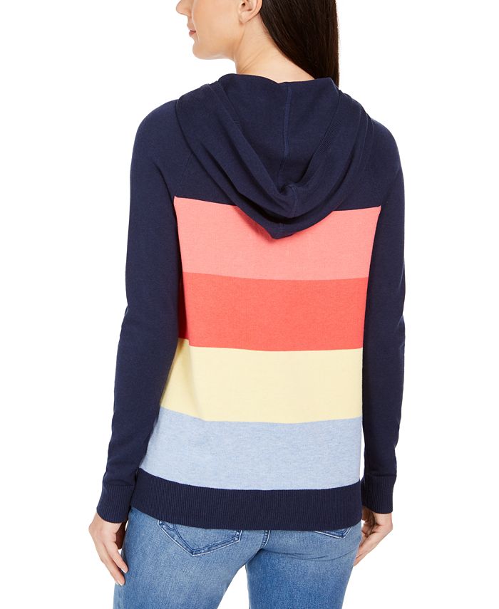 Charter Club Striped Hooded Sweater, Created for Macy's - Macy's