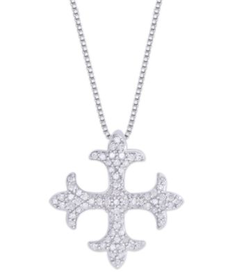 diamond maltese cross necklace