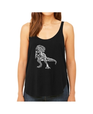 image of La Pop Art Women-s Premium Word Art Flowy Tank Top- Dino Pics