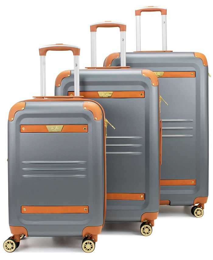 V19.69 Italia Retro 3 Piece Expandable Hard Spinner Luggage Set Macy's