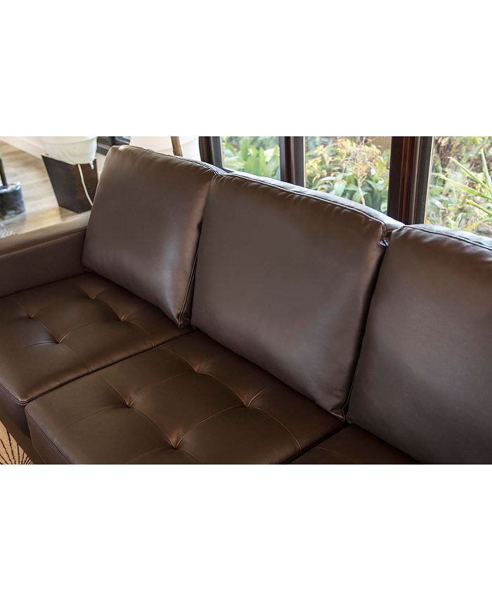 Abbyson Living Houston Tufted Leather Sectional & Ottoman Set Macy's