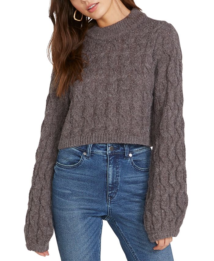 Volcom Knits Up Cable-Knit Cropped Sweater & Reviews - Sweaters ...