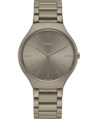 Rado - Unisex Swiss True Thinline Les Couleurs Le Corbusier Gray High-Tech Ceramic Bracelet Watch 39mm