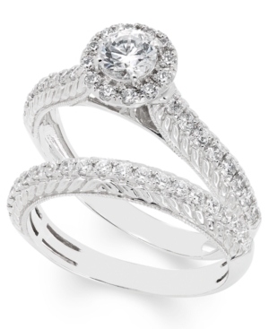 Certified Diamond (1 ct tw) Bridal Set in 14k White Gold