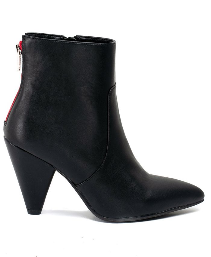 GC Shoes Dion Cone Heeled Back Zipper Bootie - Macy's