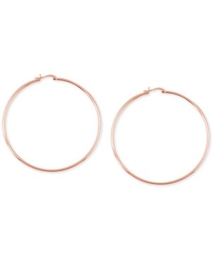 image of Essentials Large Skinny Hoop Earrings in Rose Gold-Plate, 2.8