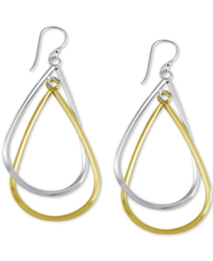 image of Essentials Double Teardrop Drop Earrings in Silver- & Gold-Plate