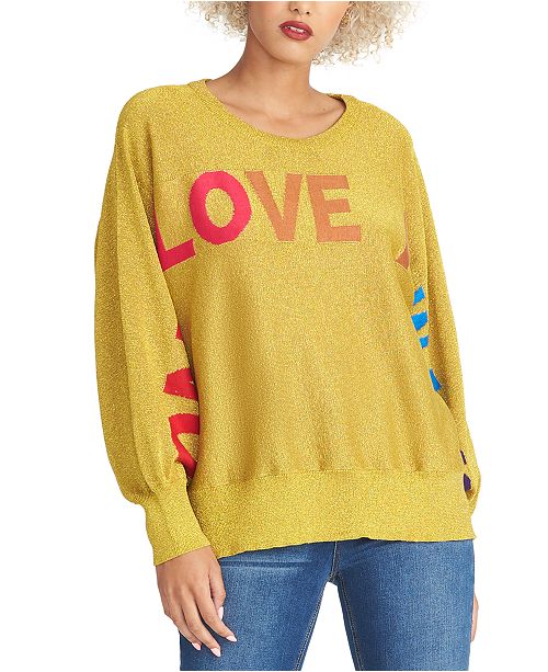 Rachel Rachel Roy Metallic Love Graphic Sweater Reviews