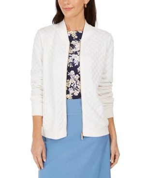 Charter Club Petite Textured Bomber Jacket Created for Macy's