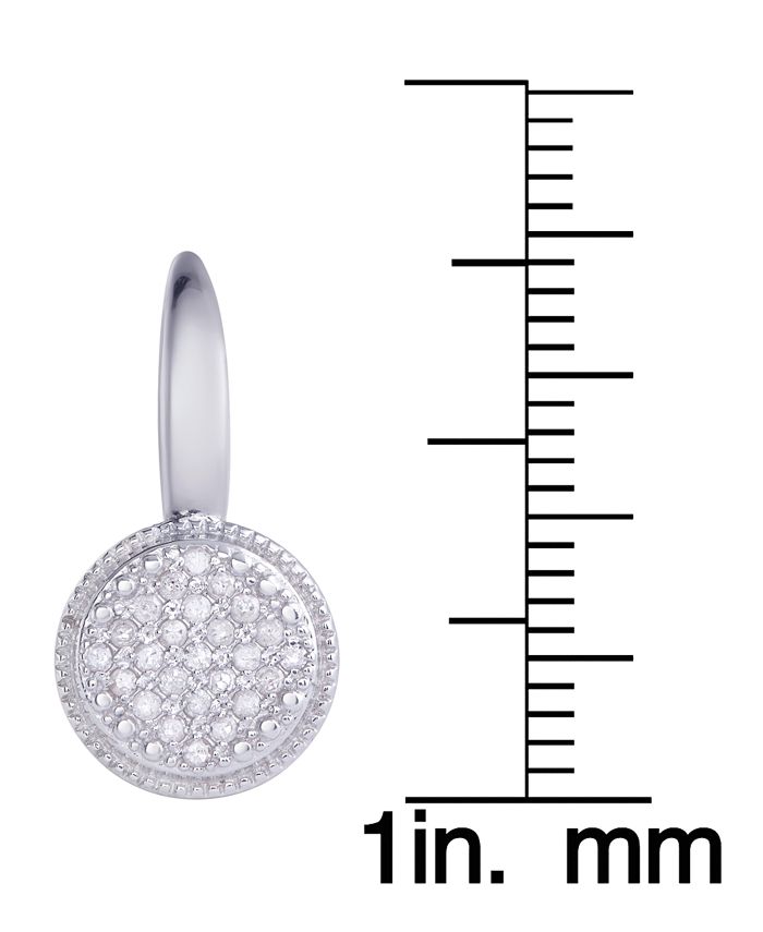 Macy's - Diamond (1/5 ct. t.w.) Round Leverback Earrings in Sterling Silver