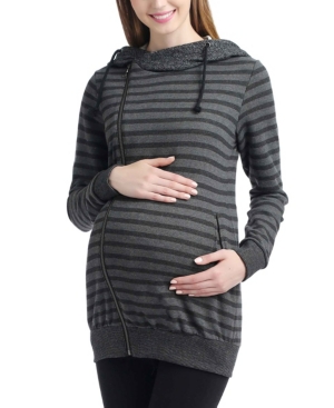 image of Kimi + Kai Salena Stripe Maternity Hoodie