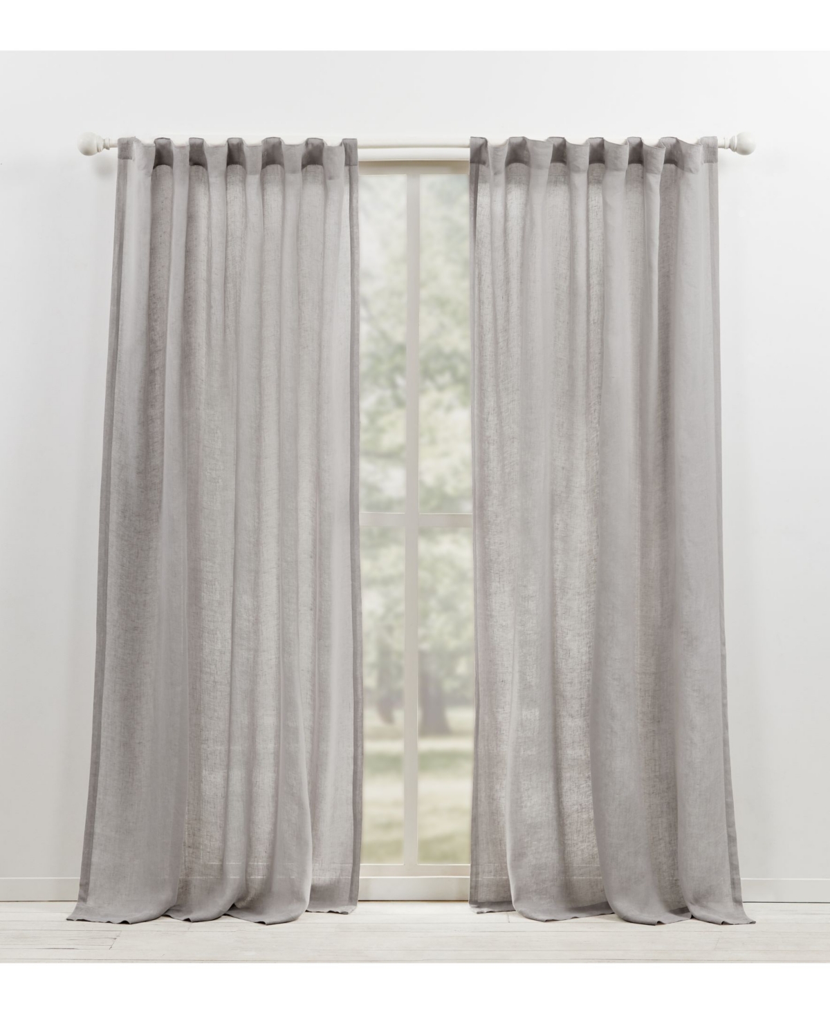 Lauren Ralph Lauren Engel Solid Back Tab Rod Pocket Curtain Panel, 54" X 96" In Gray
