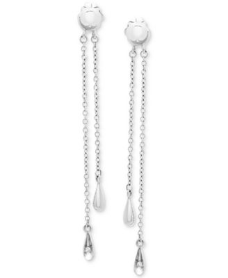 Wrapped - Diamond Accent Drop Earrings in 14k White Gold