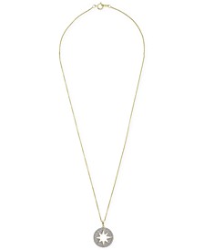 Diamond Pavé Star Cut-Out Disc 20" Pendant Necklace (1/5 ct. t.w.) in 14k Gold, Created for Macy's
