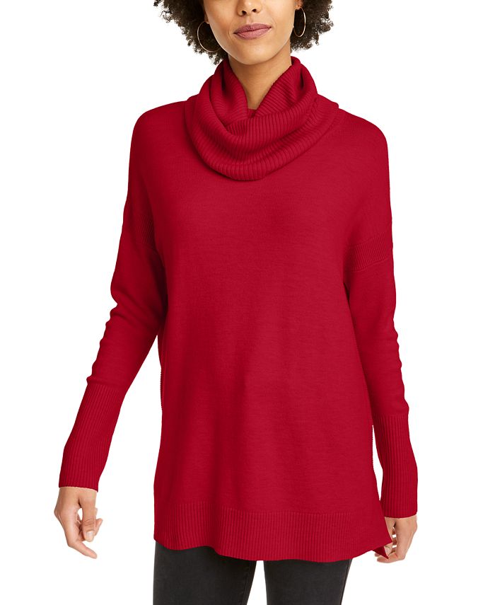 Ladies red deals tunic sweater