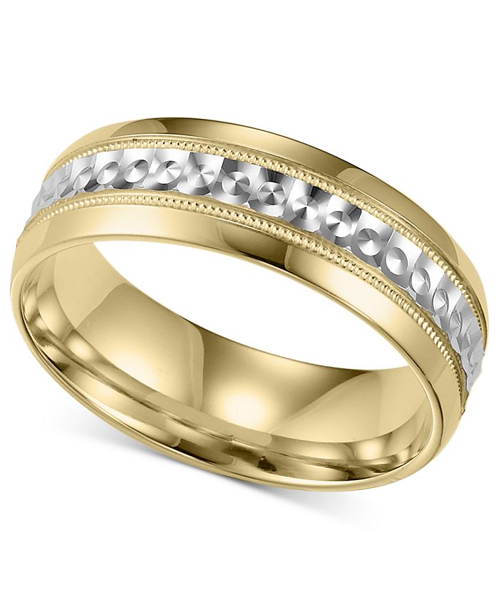 Macy's Men's 10k Gold and 10k White Gold Ring, TwoTone