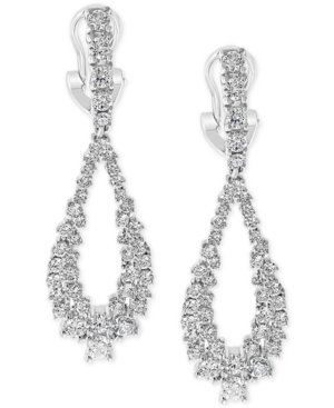 image of Effy Diamond Cluster Teardrop Drop Earrings (2-1/6 ct. t.w.) in 14k White Gold