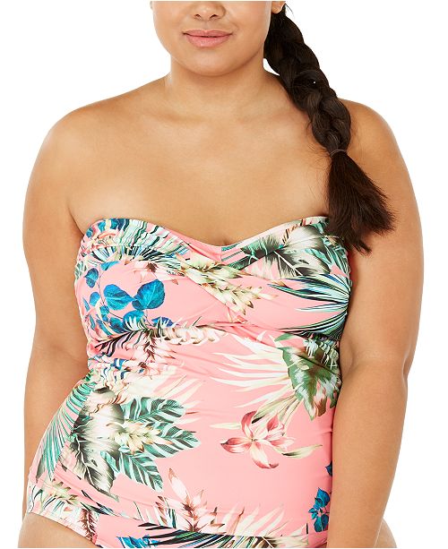 La Blanca Plus Size Tropical Rain Printed Tankini Top Reviews