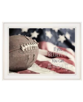 Football - Believe It by Lori Deiter, Ready to hang Framed Print, White Frame, 21" x 15"