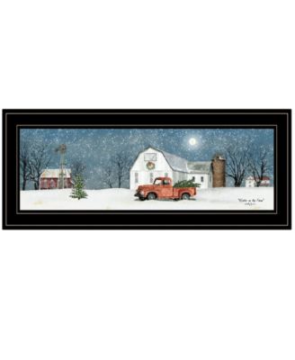 Winter on The Farm by Billy Jacobs, Ready to hang Framed Print, Black Frame, 27" x 11"