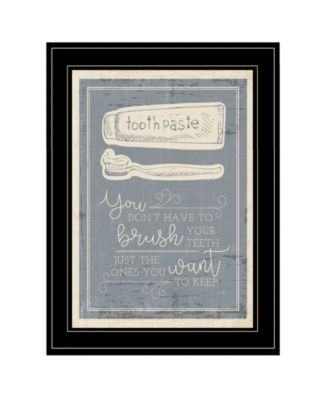 Brush Teeth by Misty Michelle, Ready to hang Framed Print, Black Frame, 15" x 21"