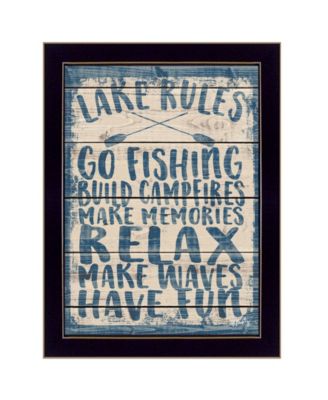 Lake Rules by Misty Michelle, Ready to hang Framed Print, Black Frame, 15" x 19"