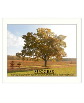 Success By Trendy Decor4U, Printed Wall Art, Ready to hang, White Frame, 14" x 18"
