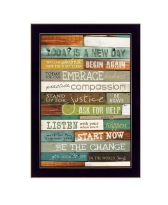 Today is a New Day By Marla Rae, Printed Wall Art, Ready to hang, Black Frame, 14" x 10"
