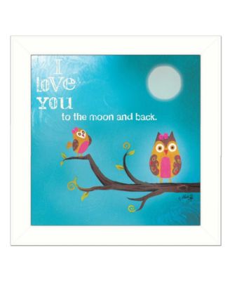 To the Moon II By Marla Rae, Printed Wall Art, Ready to hang, White Frame, 14" x 14"