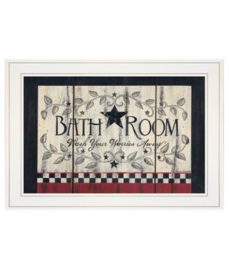 Bathroom by Linda Spivey, Ready to hang Framed print, White Frame, 19" x 15"