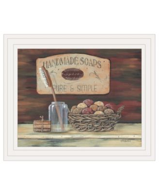 HANDMADE SOAPS-by Pam Britton, Ready to hang Framed print, White Frame, 17" x 14"