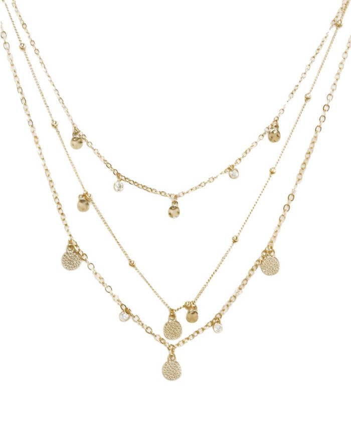 ETTIKA Crystal Detailed Triple Layer Necklace