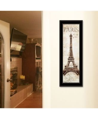 Paris Panel by Cloverfield Co, Ready to hang Framed Print, Black Frame, 8" x 23"