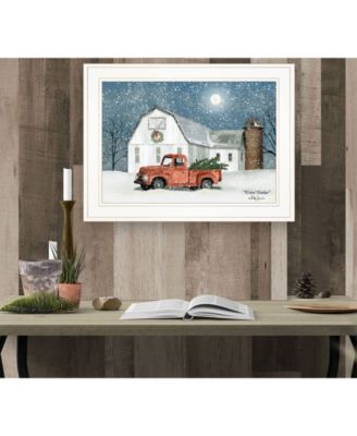 Trendy Décor 4U Wintry Weather by Billy Jacobs, Ready to hang Framed Print, White Frame, 19" x 15"