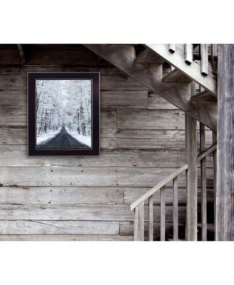 All Roads lead Home winter lane by Lori Deiter, Ready to hang Framed Print, Black Frame, 14" x 18"