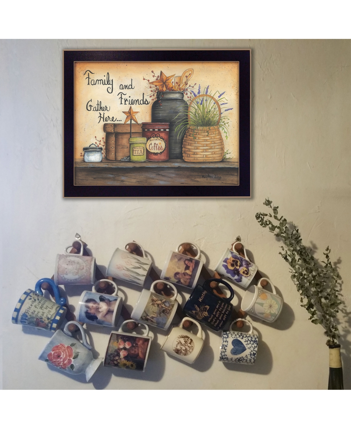 Trendy Decor 4U Family and Friends By Mary June, Printed Wall Art, Ready to hang, Black Frame,