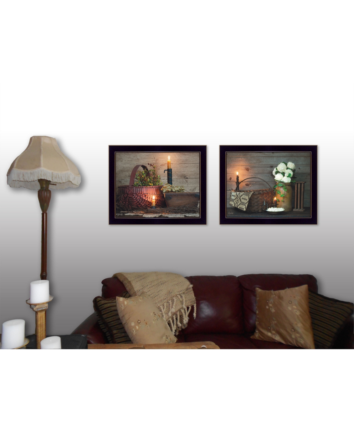 Trendy Decor 4U Baskets and Flowers Collection By Susan Boyer, Printed Wall Art, Ready to hang, Black Frame,