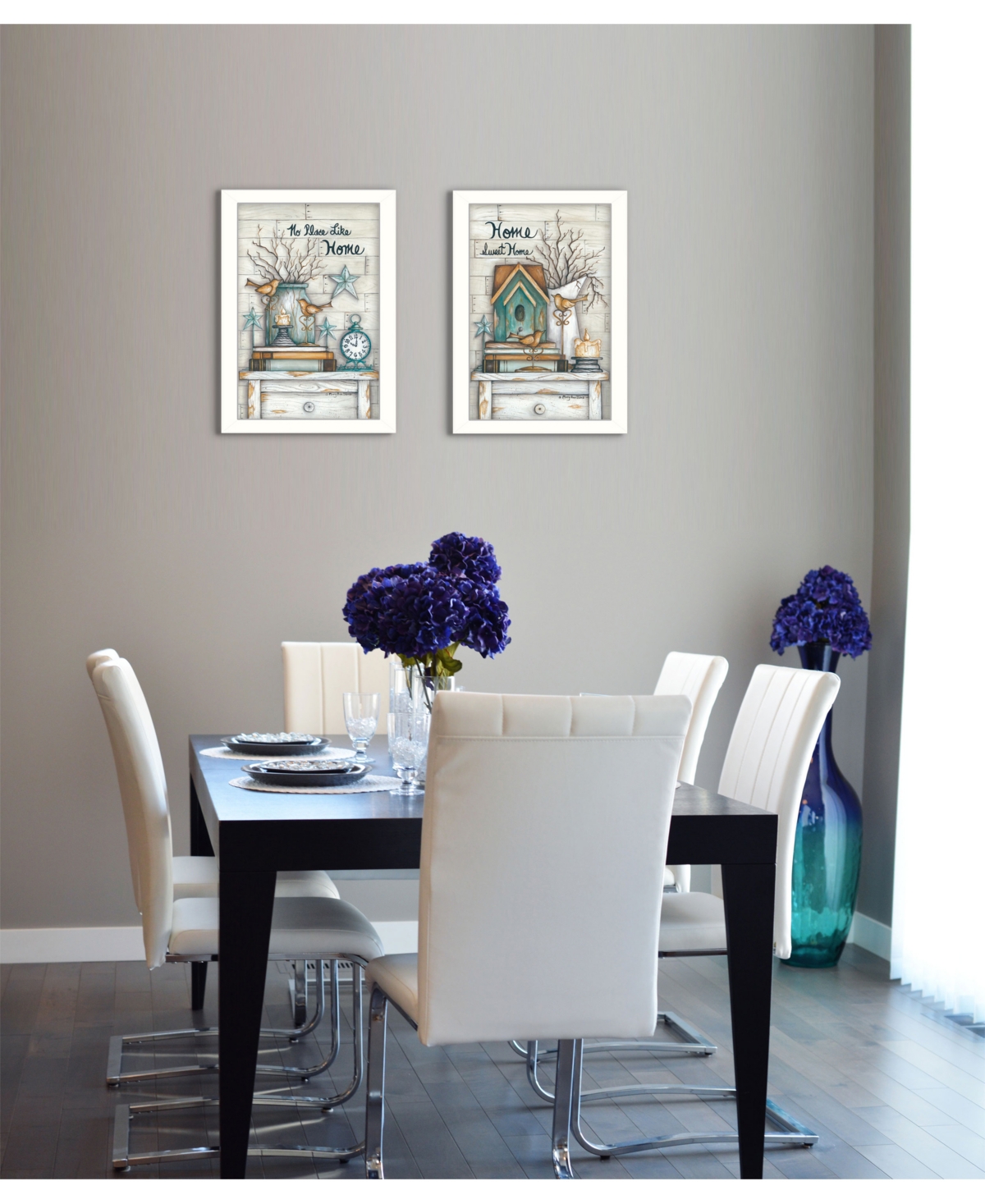 Trendy Decor 4U Home Sweet Home Collection By Mary June, Printed Wall Art, Ready to hang, White Frame,