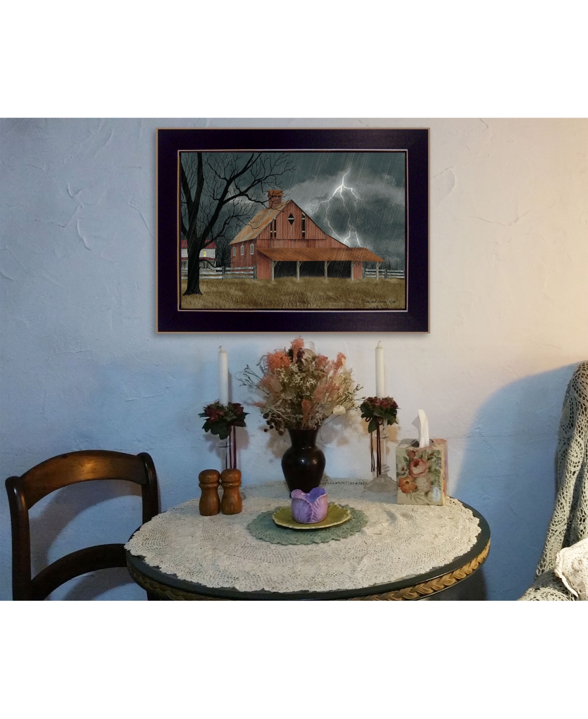 Trendy Decor 4U Dark and Stormy Night by Billy Jacobs, Ready to hang Framed Print, Black Frame,