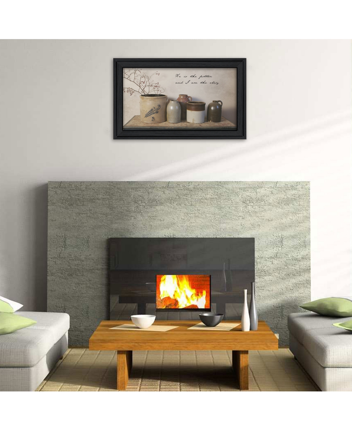 Trendy Decor 4U He is the Potter By Billy Jacobs, Printed Wall Art, Ready to hang, Black Frame,