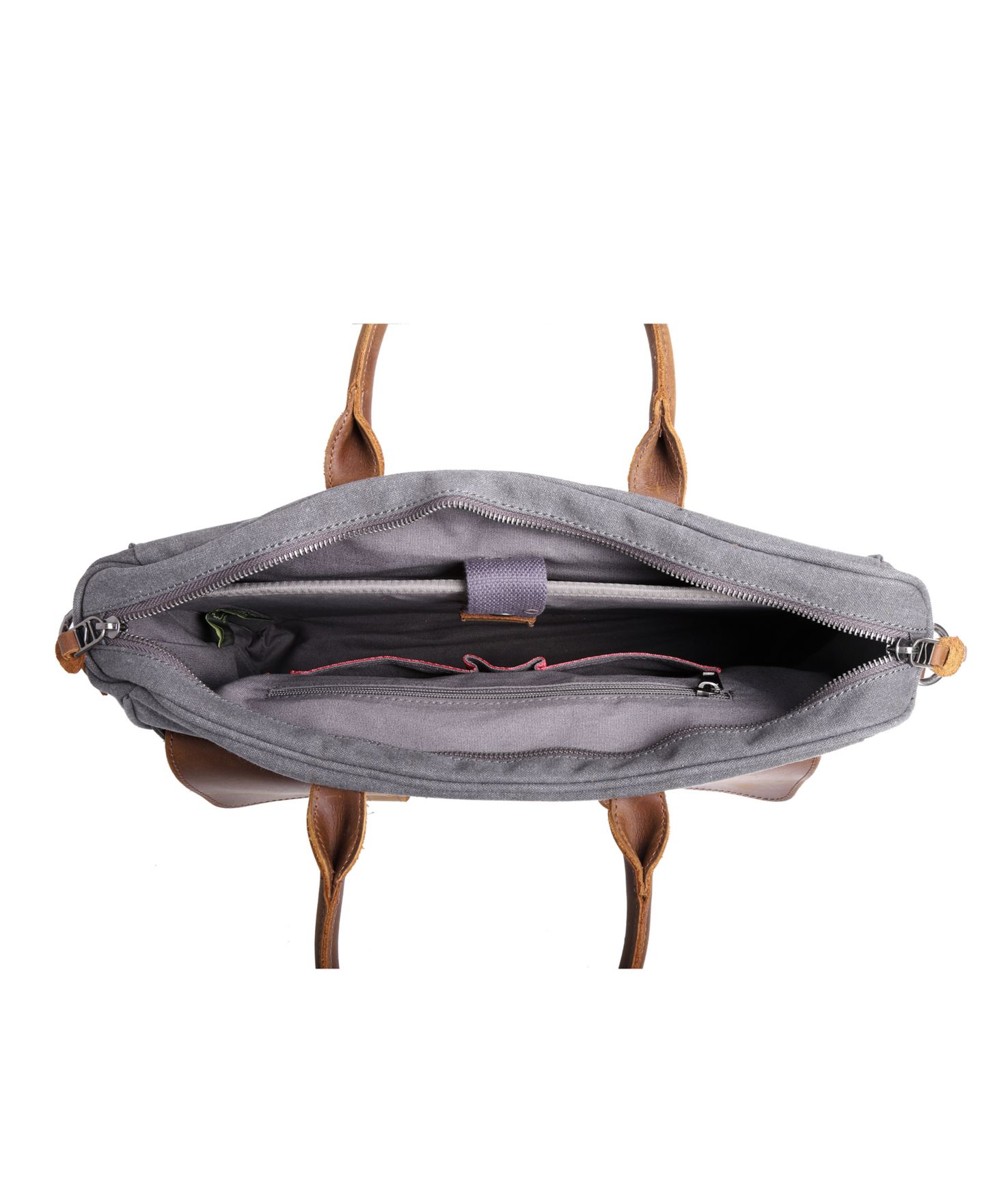 Женские портфели TSD BRAND Canvas Valley Hill Computer Brief Bag, цвет: Серый — фото 5