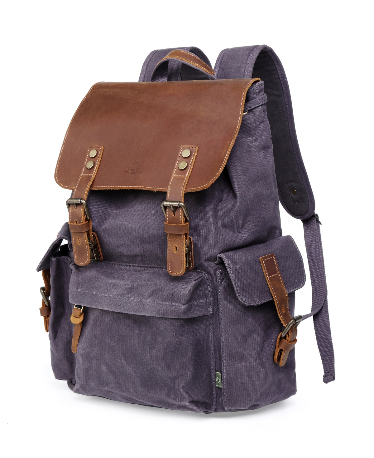 Tsd Brand Stone Creek Waxed Canvas Backpack Handbag In Gray