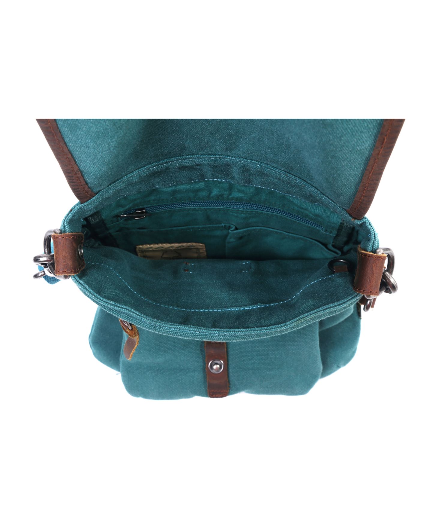 Женская сумка TSD BRAND Valley Vista Canvas Crossbody, цвет: Аквамариновый — фото 5