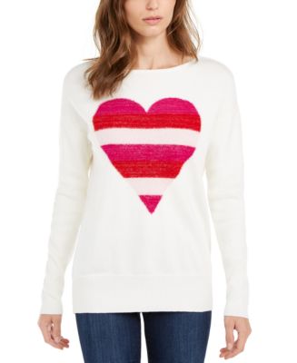 Maison Jules Heart-Motif Tunic Sweater, Created for Macy's - Macy's