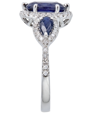 image of Certified Ruby (2-1/2 ct. t.w.) & Diamond (1/4 ct. t.w.) Statement Ring in 14k White Gold (Also available in Sapphire)